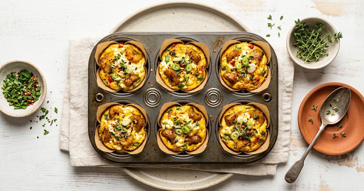 Air Fryer Trinidadian Egg and Plantain Breakfast Cups