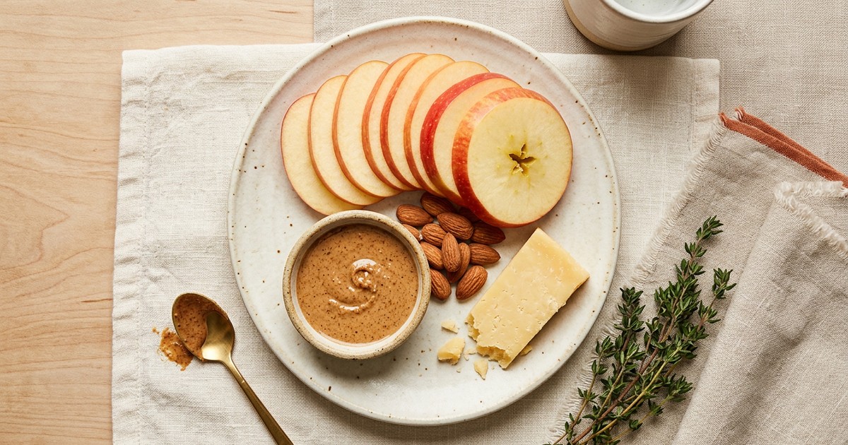 Apple & Almond Butter Protein Plate: The Balanced GLP-1 Snack System