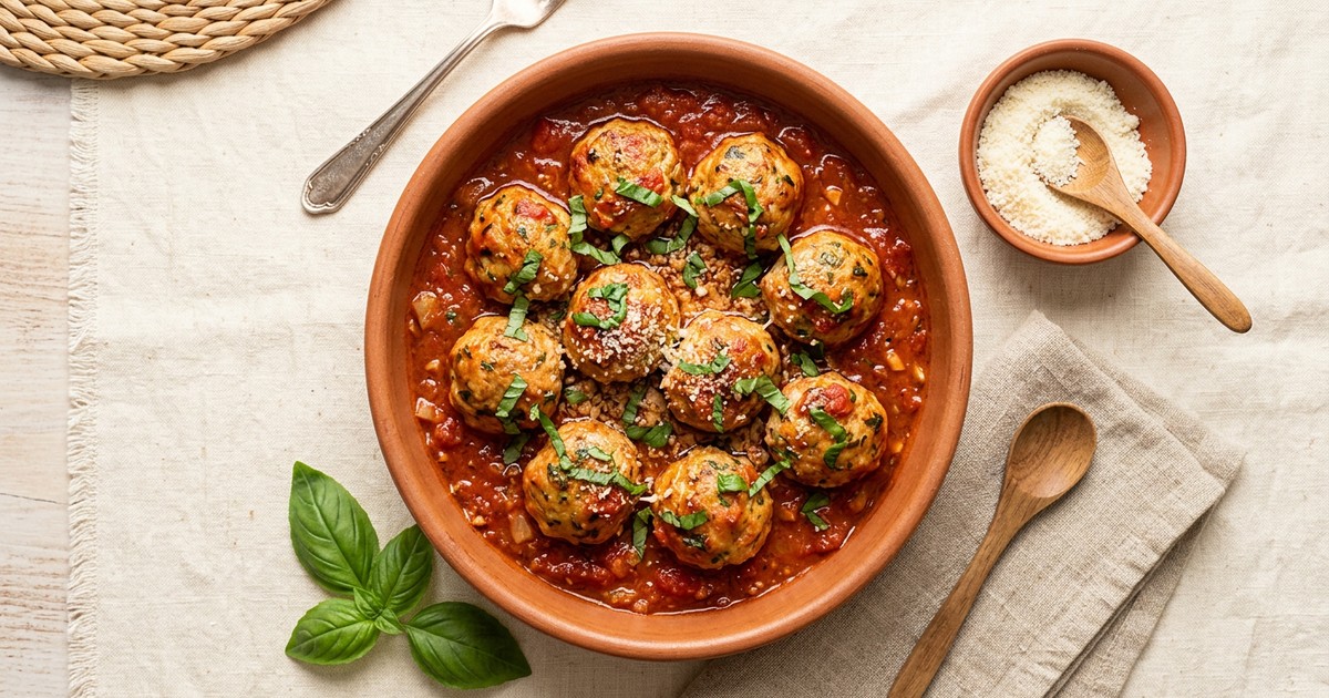 Baked Turkey Meatballs with Marinara: Freezer-Friendly Protein Staple