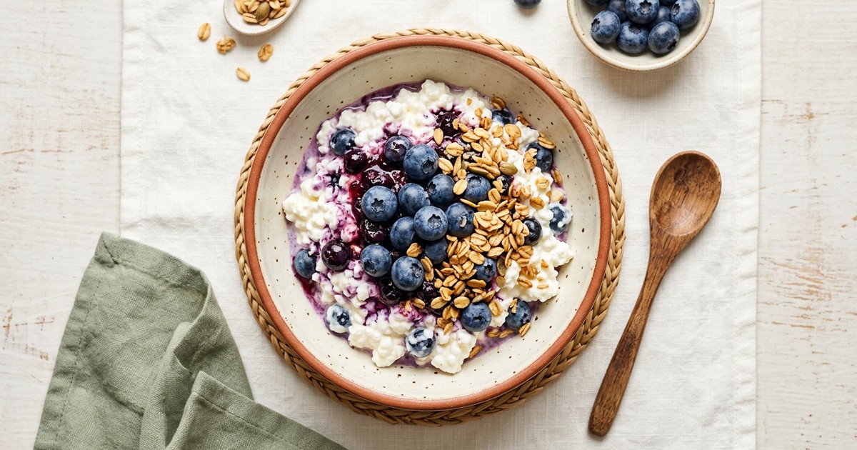 Blueberry Cottage Cheese Bowl: 4-Ingredient High-Protein Breakfast