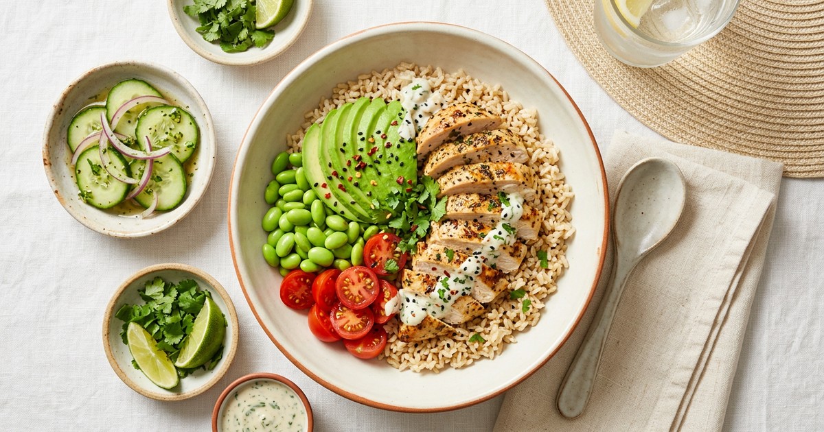 Chicken & Avocado Rice Bowl: Balanced Macro Lunch for GLP-1