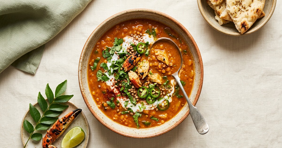 Grilled Crab Shorba: Smoky Indian Soup Packed with Protein