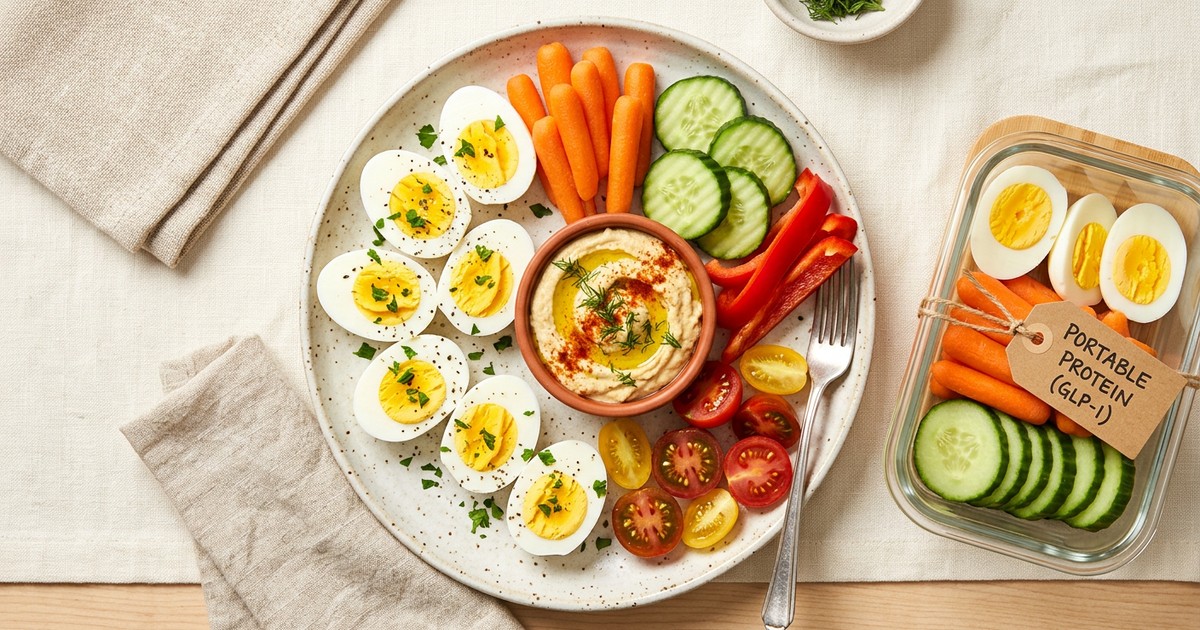 Hard-Boiled Egg & Veggie Platter: Portable Protein for GLP-1