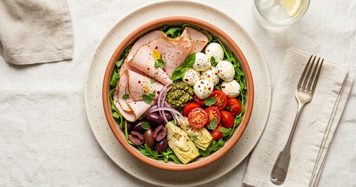 Italian Turkey Antipasto Bowl: No-Cook High-Protein GLP-1 Lunch