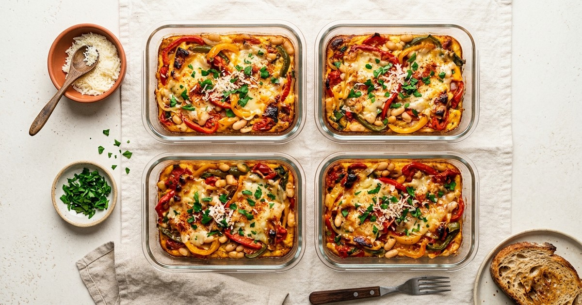 Meal Prep Basque Piperade Egg Bake with Manchego