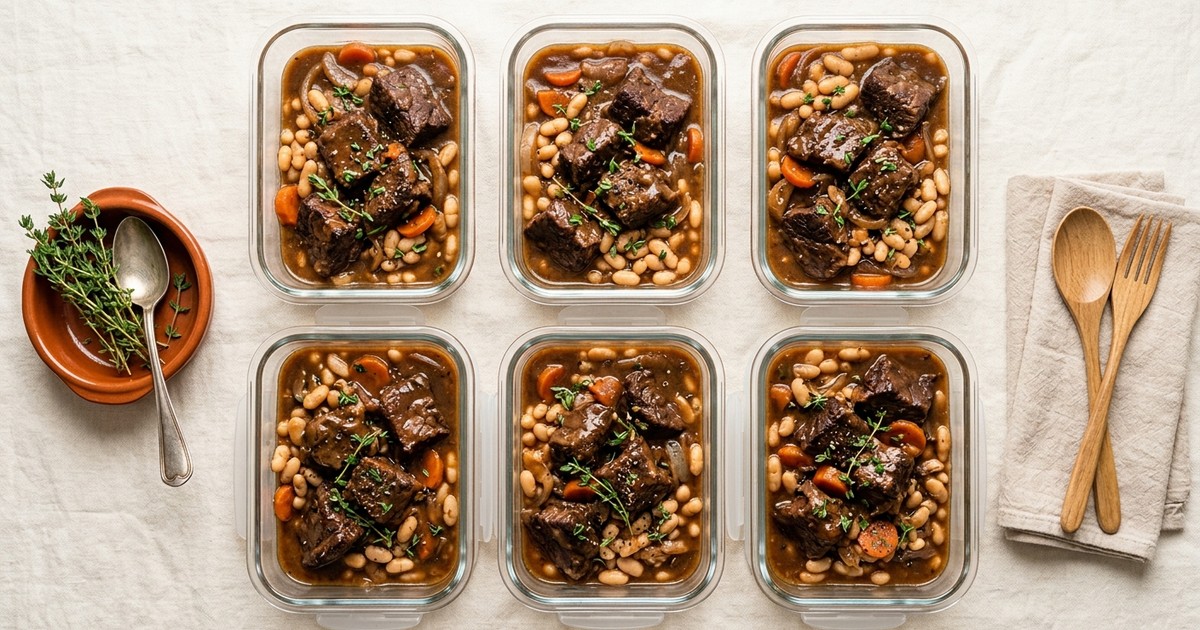 Meal Prep Flemish Beef Carbonnade with White Beans and Thyme