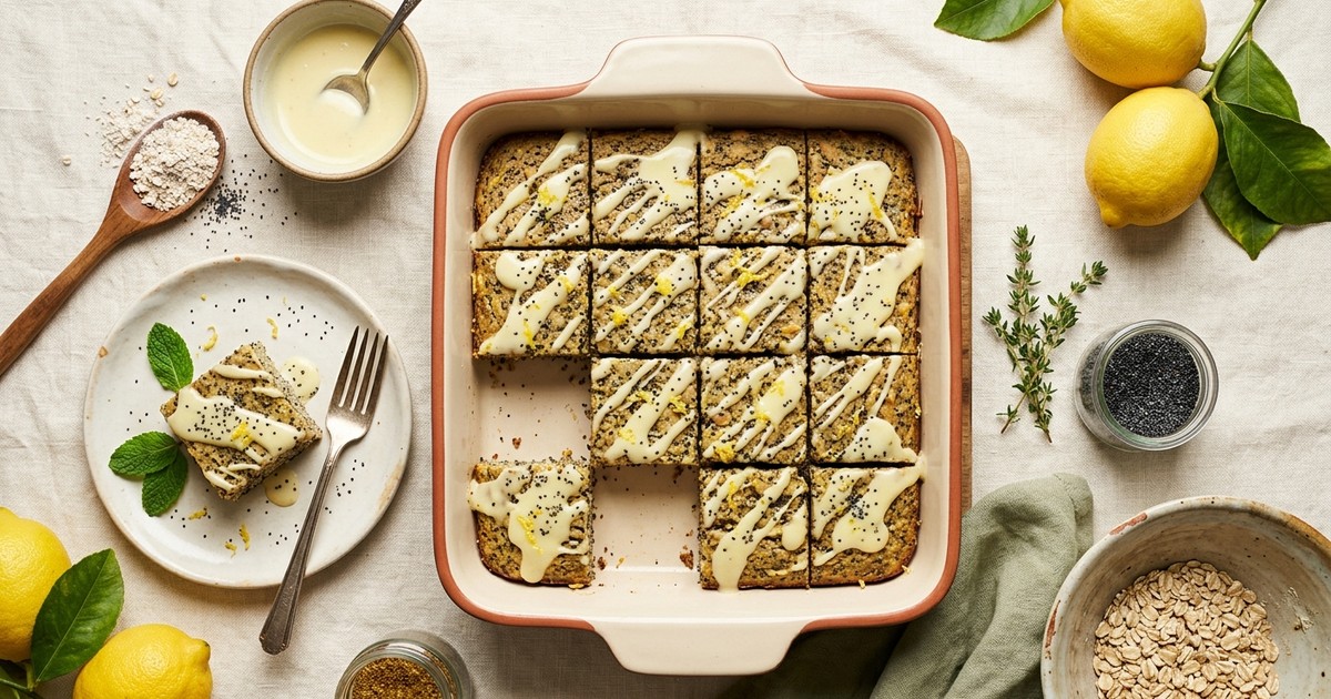 Polish Poppy Seed and White Bean Protein Squares with Lemon