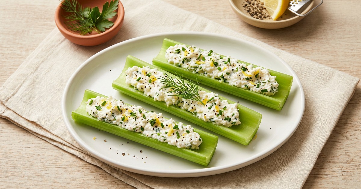 Ricotta Stuffed Celery: Classic Snack Upgraded for GLP-1 Protein