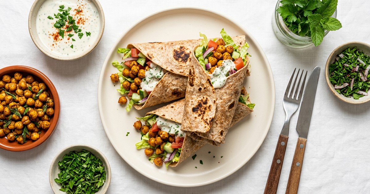 Roasted Shawarma Chickpea Wraps: High-Protein Middle Eastern GLP-1 Lunch
