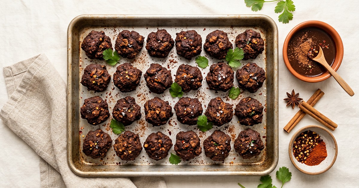 Sheet Pan Mexican Chocolate Turkey Protein Bites