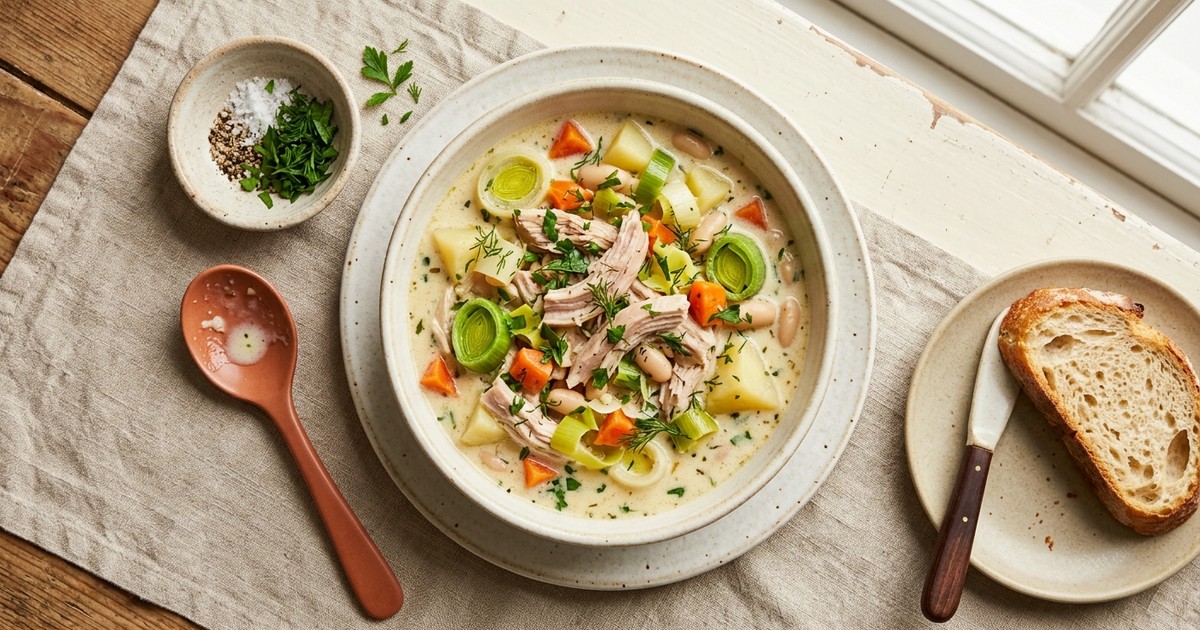Slow Cooker Belgian Turkey Waterzooi with Leeks and Carrots