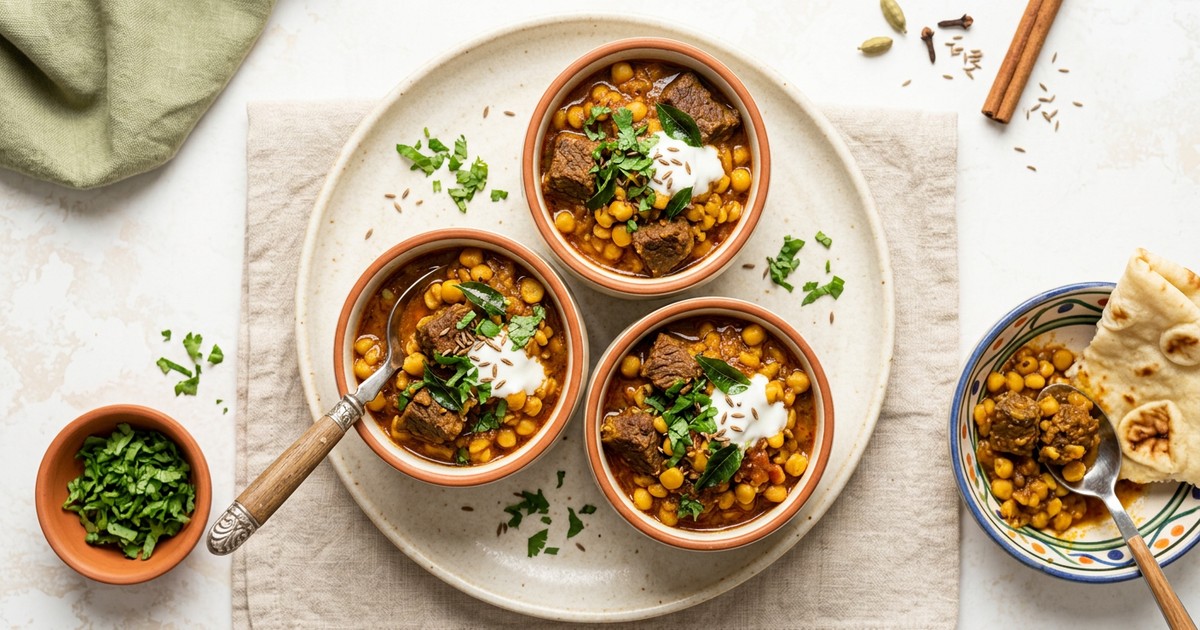 Slow Cooker Indian Masala Beef and Chana Dal Snack Cups