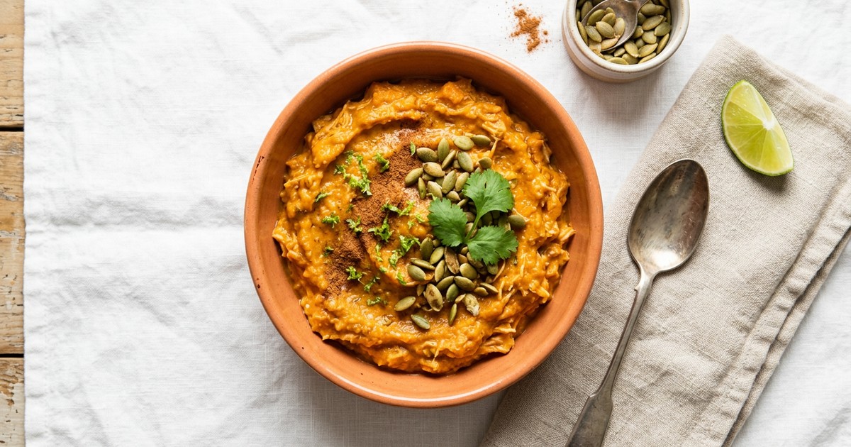 Slow Cooker Mexican Sweet Potato Turkey Protein Pudding