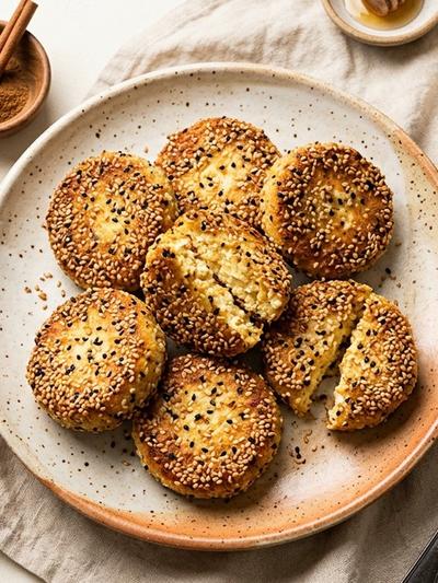 Air Fryer Chinese Sesame Cottage Cheese Cakes: Protein-Rich GLP-1 Sweet
