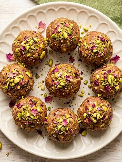 Air Fryer Indian Rose-Pistachio Pork Protein Ladoo