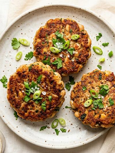 Air Fryer Tunisian Turkey and White Bean Breakfast Cakes