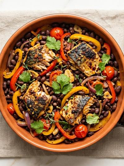 Caribbean Mackerel & Black Bean Skillet: One-Pan GLP-1 Dinner