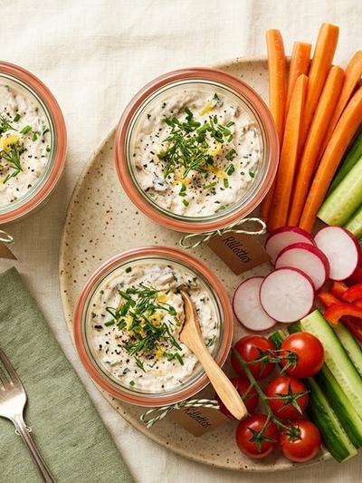 French Sardine Rillettes Protein Pots with Crudités
