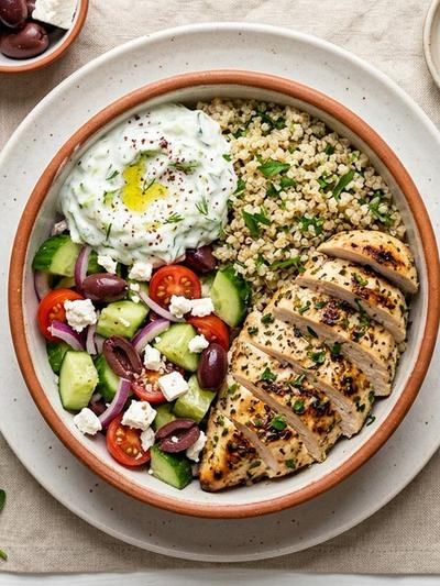 Greek Chicken Bowl with Tzatziki: GLP-1 Lunch Prep