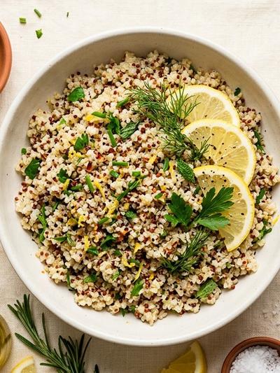 Lemon Herb Quinoa Base: Weekly Complete-Protein Grain Foundation