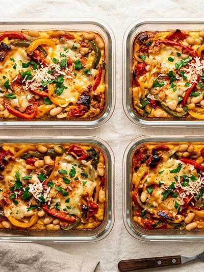 Meal Prep Basque Piperade Egg Bake with Manchego