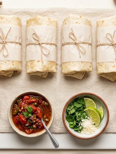 Meal Prep Mexican Turkey Machaca Egg Burritos with Charred Salsa