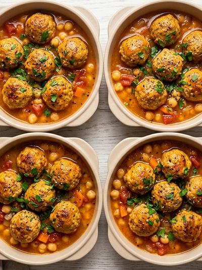 Meal Prep Spanish Beef Albondigas in Saffron-Tomato Broth