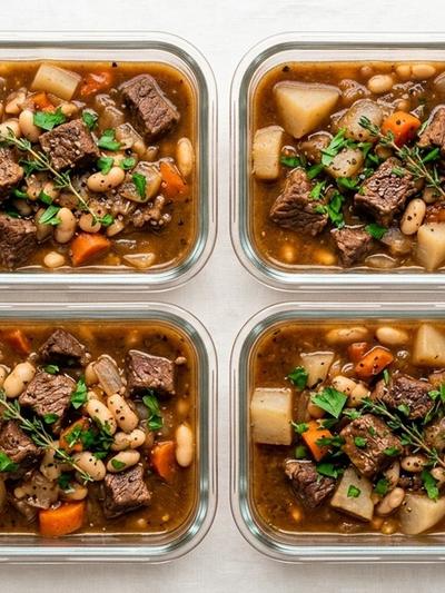 Meal Prep Swedish Beef Kalops with Turnips and White Beans