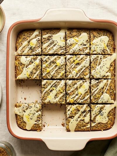 Polish Poppy Seed and White Bean Protein Squares with Lemon