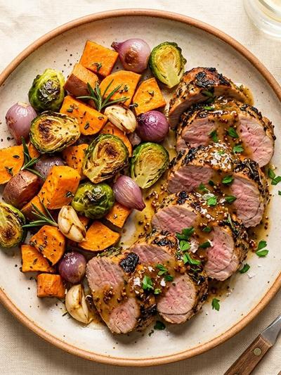 Pork Tenderloin with Roasted Vegetables: Lean Protein Weekend Dinner
