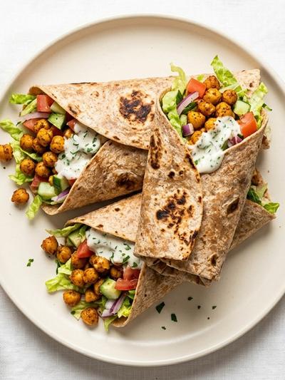 Roasted Shawarma Chickpea Wraps: High-Protein Middle Eastern GLP-1 Lunch