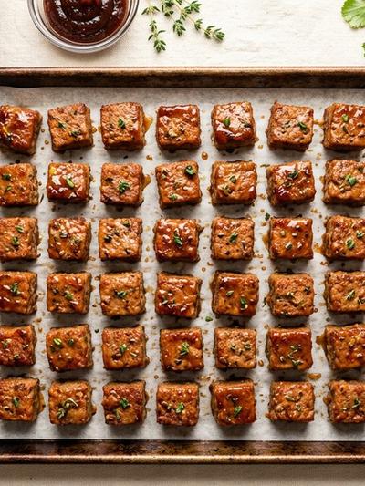 Sheet Pan Caribbean Beef and Guava Protein Bites