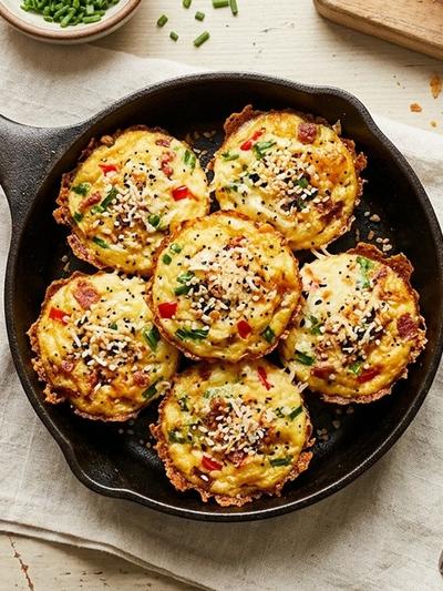 Skillet Everything Bagel Egg Bites: Quick High-Protein GLP-1 Snack
