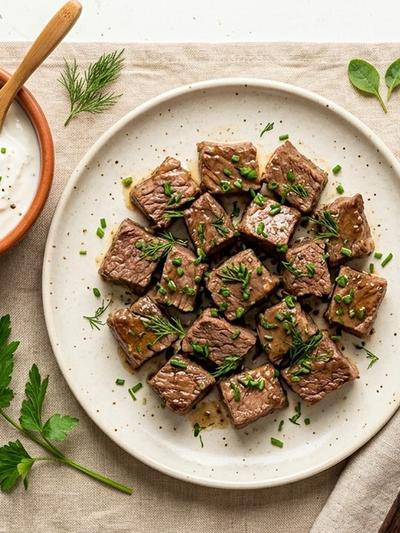 Slow Cooker Austrian Beef Tafelspitz Bites with Horseradish Yogurt