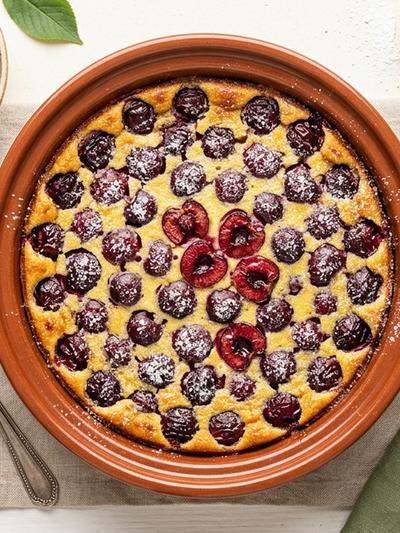 Slow Cooker French Cherry Clafoutis with Cottage Cheese