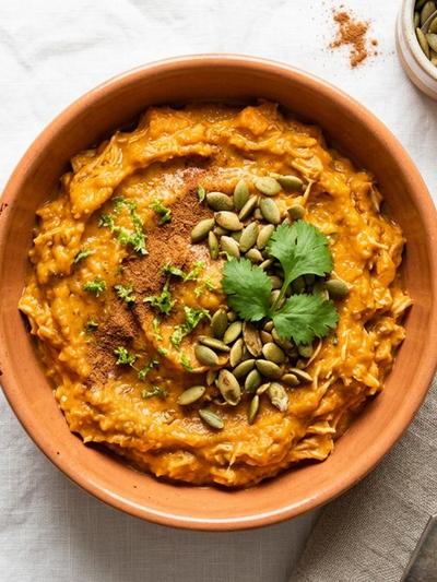 Slow Cooker Mexican Sweet Potato Turkey Protein Pudding