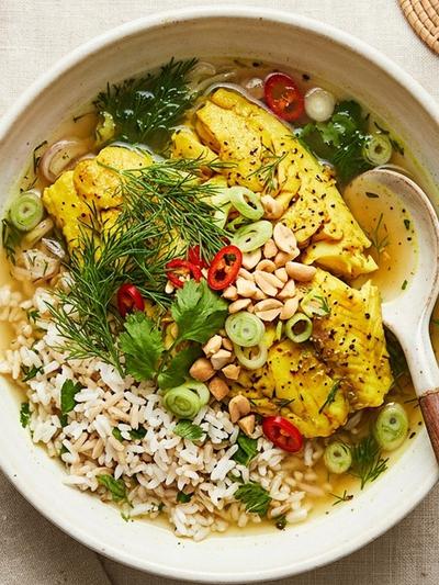 Slow Cooker Vietnamese Turmeric Dill Fish Bowl: GLP-1 Dinner