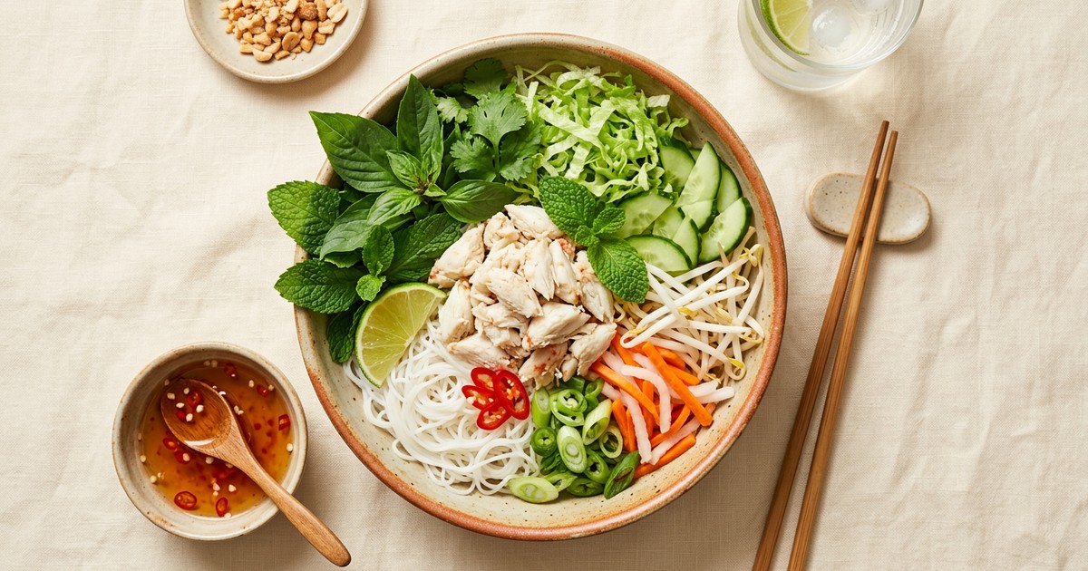 Vietnamese Crab Vermicelli Bowl: Fresh No-Cook GLP-1 Lunch